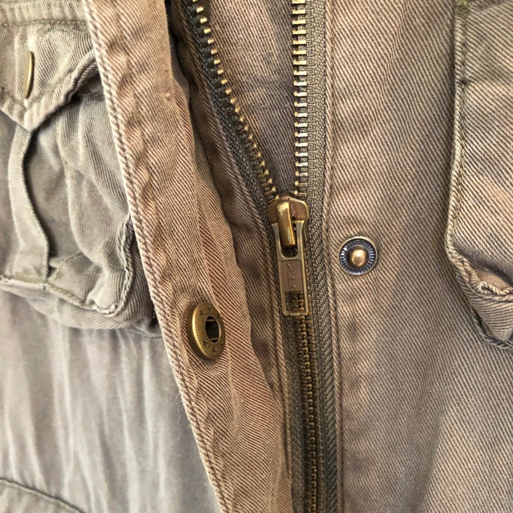 Olive green zip up Maison Jules jacket - Picture 4 of 5